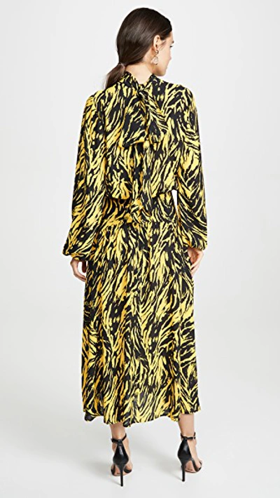 Shop N°21 Graphic Print Dress In Yellow/black