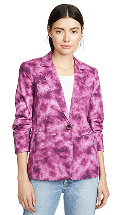 Shop Cinq À Sept Tie Dye Khloe Blazer In Fig/multi