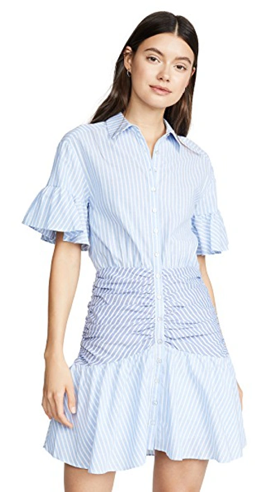 Shop Cinq À Sept Tous Les Jours Stripe Asher Dress In Oxford Blue Multi