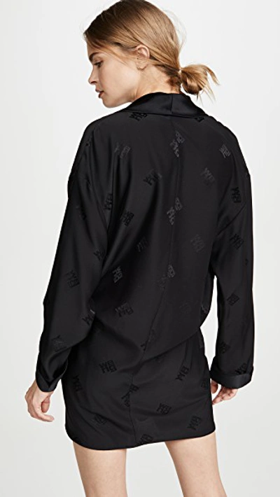Shop Alexander Wang Draped Pajama Romper In Black