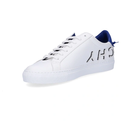 Shop Givenchy Low-top Sneakers Smooth Leather Logo Blue White
