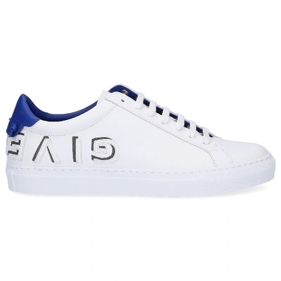 Shop Givenchy Low-top Sneakers Smooth Leather Logo Blue White