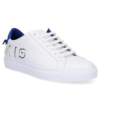 Shop Givenchy Low-top Sneakers Smooth Leather Logo Blue White