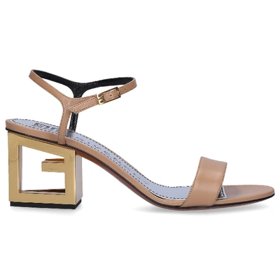 Shop Givenchy Strappy Sandals Sandale Triangel In Beige