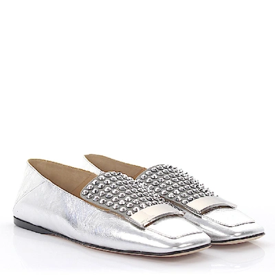 Shop Sergio Rossi Slip On Shoes In Silver
