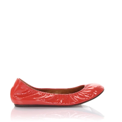 LANVIN BALLET PUMPS PATENT LEATHER RED 