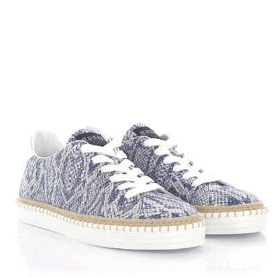 Shop Hogan Rebel Low-top Sneakers R260 Suede Finished Blue Gold White