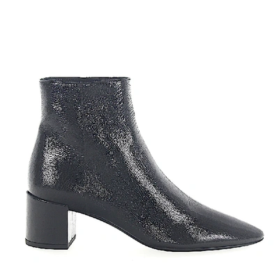 Shop Saint Laurent Ankle Boots Black Metal