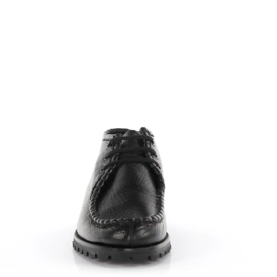 Shop Moreschi Boots 039500 Deerskin Leather Black Lambskin