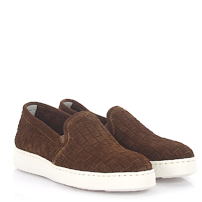 Shop Santoni Slip-on In Brown