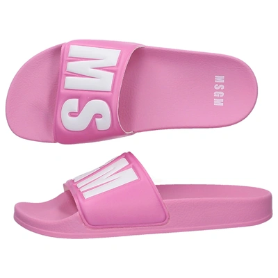 Msgm Beach Sandals College In Pink