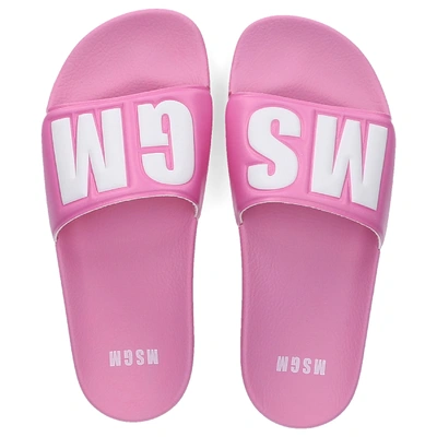 Shop Msgm Beach Sandals College In Pink