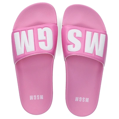 Msgm Beach Sandals College In Pink