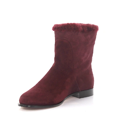Shop Jimmy Choo Classic Ankle Boots Mission Suede In Red