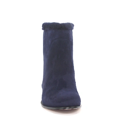 Shop Jimmy Choo Boots Flat Calfskin Suede Dark Blue
