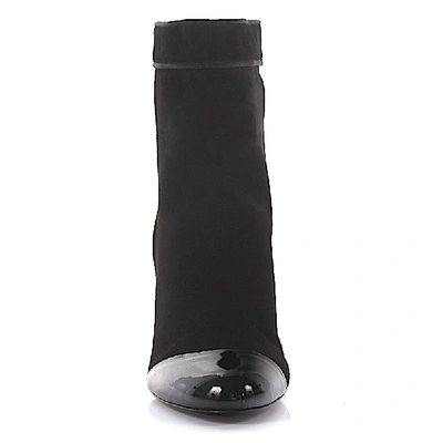 Shop Lanvin Ankle Boots Shfib1 Suede In Black