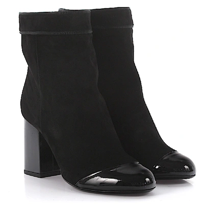Shop Lanvin Ankle Boots Shfib1 Suede In Black