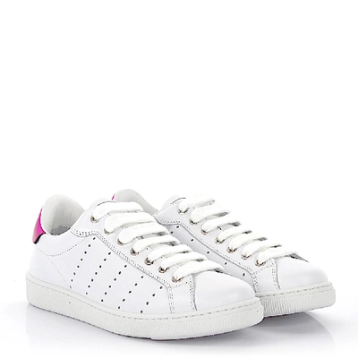 Shop Dsquared2 Sneaker Santa Monica Leather White Fuxia