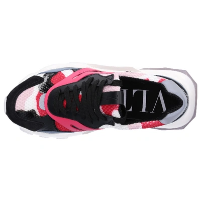 Shop Valentino Low-top Sneakers Bounce In Black,pink