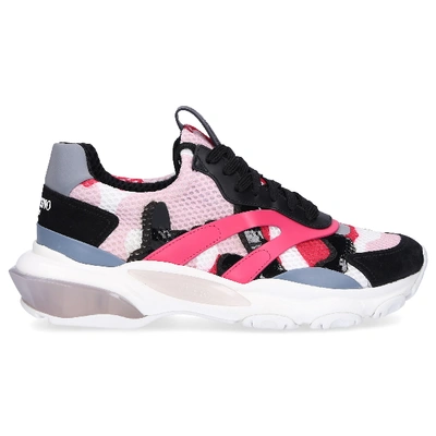 Shop Valentino Low-top Sneakers Bounce In Black,pink