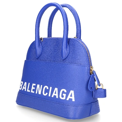 Shop Balenciaga Women Handbag Ville Top Handle S Leather Logo Blue
