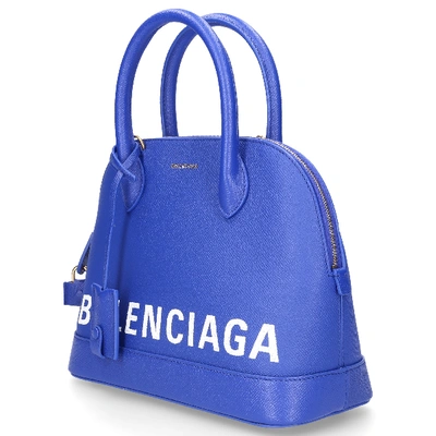 Shop Balenciaga Women Handbag Ville Top Handle S Leather Logo Blue