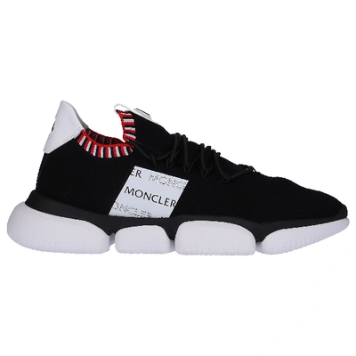 Shop Moncler Low-top Sneakers The Bubble  Nylon Logo Print Black