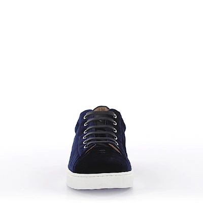 Shop Gianvito Rossi Low-top Sneakers Velvet In Blue