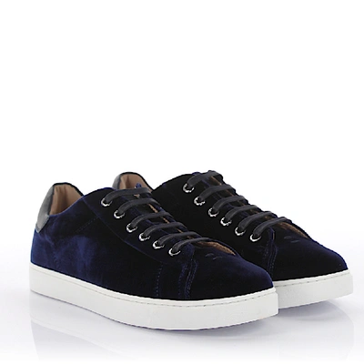 Shop Gianvito Rossi Low-top Sneakers Velvet In Blue