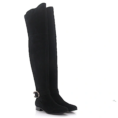 Shop Gucci Boots Suede In Black