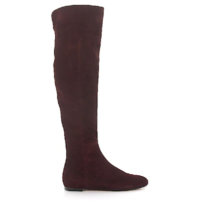 STIEFEL KALBSLEDER  VELOURSLEDER BORDEAUX