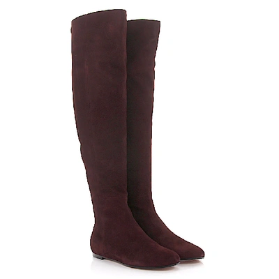 STIEFEL KALBSLEDER  VELOURSLEDER BORDEAUX