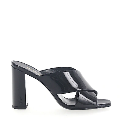 Shop Saint Laurent Strappy Sandals In Black