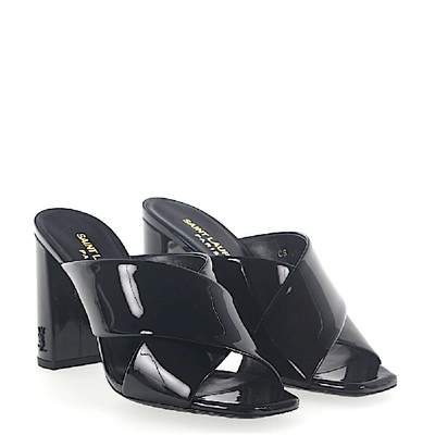 Shop Saint Laurent Strappy Sandals In Black