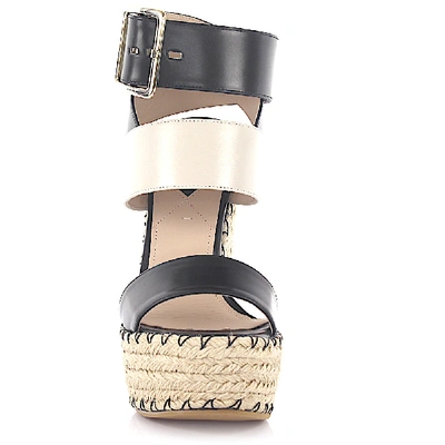 Shop Elie Saab Sandals Black Ivory