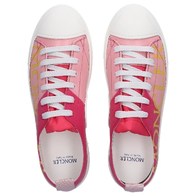 Shop Moncler Women Low-top Sneakers Linda  Nylon Polyamide Polyester Logo Rose In Pink