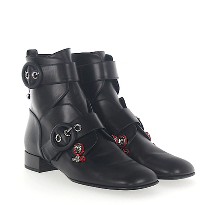 Shop Dior Ankle Boots Calfskin Gem Black