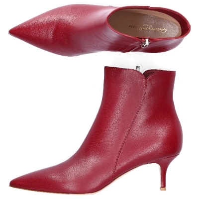 Shop Gianvito Rossi Ankle Boots Levy 55 Nappa Leather Bordeaux In Red