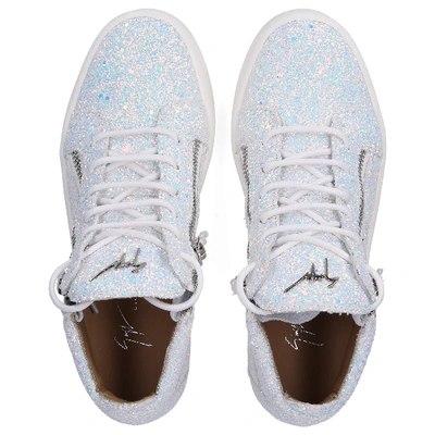 Shop Giuseppe Zanotti High-top Sneakers Milk  Glitter Glitter White