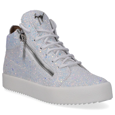 Shop Giuseppe Zanotti High-top Sneakers Milk  Glitter Glitter White