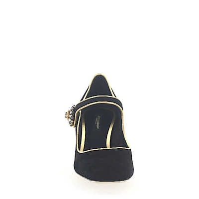 Shop Dolce & Gabbana Pumps Mary Jane Suede Black Jewellery Ornament