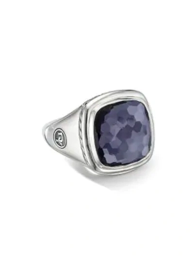 Shop David Yurman Women's Albion Sterling Silver & Gemstone Ring/0.56" In Hematine Black