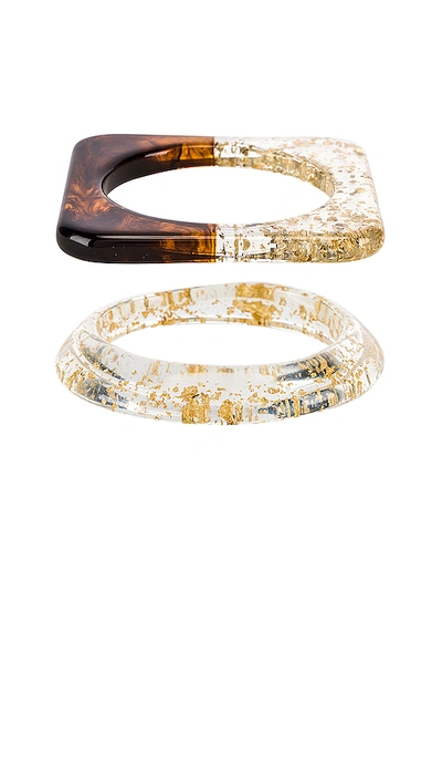 Shop Amber Sceats Hart & Sahi Bracelet Set In Metallic Gold. In Gold Multi