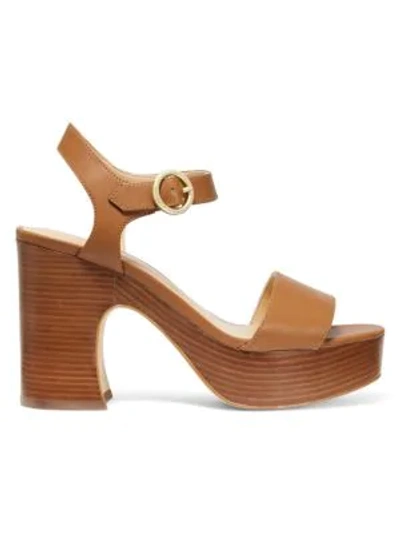 Shop Michael Michael Kors Fiona Platform Heel Sandals In Acorn
