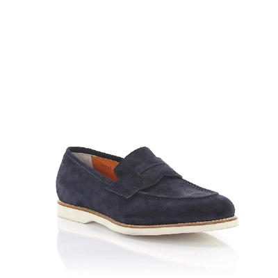 Shop Santoni Flat Shoes Blue