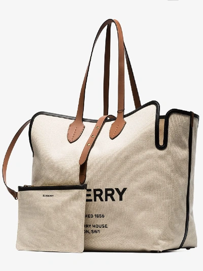 Burberry Neutral Logo Canvas Tote Bag - ShopStyle
