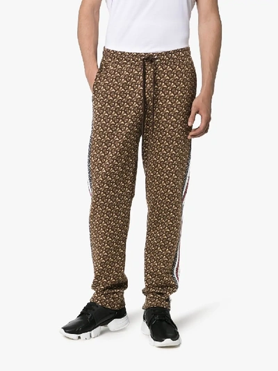 Burberry TB Monogram Track Pants in Brown