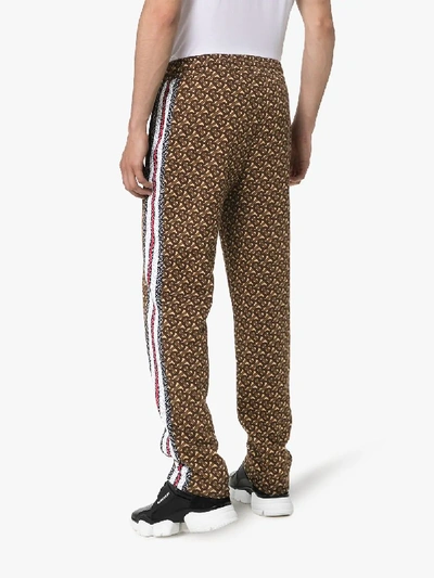 Shop Burberry Marrows Tb Logo Print Track Pants In Brown