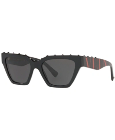Shop Valentino Sunglasses, Va4046 53 In Black/smoke