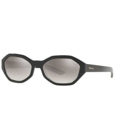 Shop Prada Sunglasses, Pr 20vs 56 Millenials In Black/gradient Grey Mirror Silver